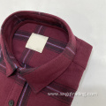 Red plaid 100%cotton flannel shirt for men